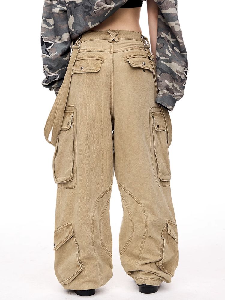 Multi-Pocket Workwear Bib Pants【s0000011364】