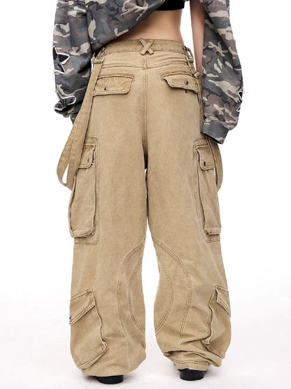 Multi-Pocket Workwear Bib Pants【s0000011364】