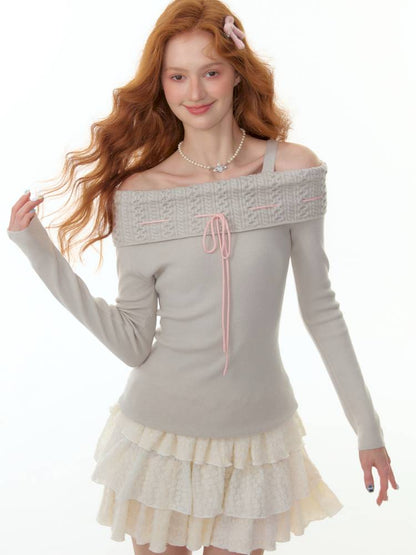 Off-Shoulder Straight-Neck Strapless Fitted Top【s0000014353】