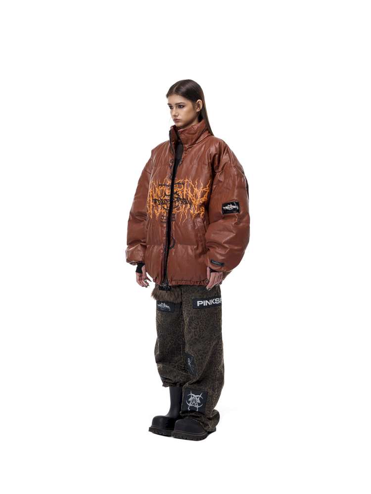 Logo PU Leather High Collar Suit【s0000015137】