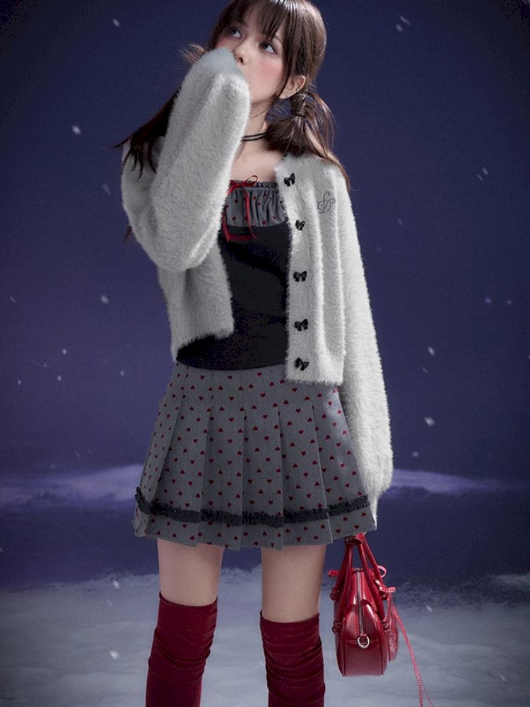 Red Sweetheart Patchwork Top【s0000011657】