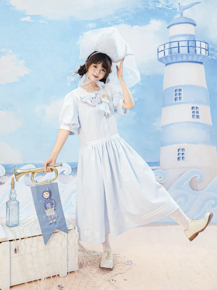 Blue and White Striped Dress【s0000014154】