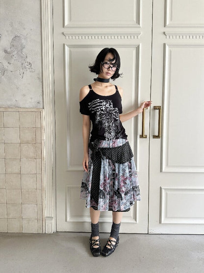 Jacquard Cross Vintage Maxi Skirt【s0000018085】