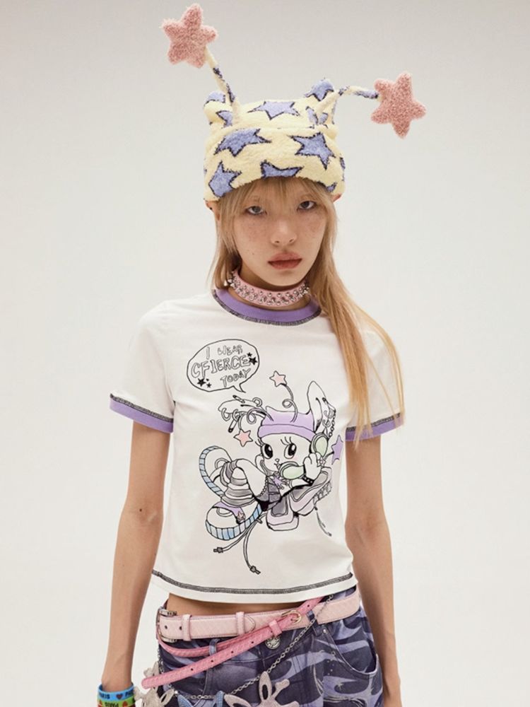 Bunny Elf Printed t-shirt【s0000008214】