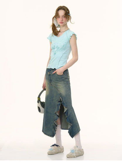 V-Neck Short Sleeve T-Shirt【s0000012251】