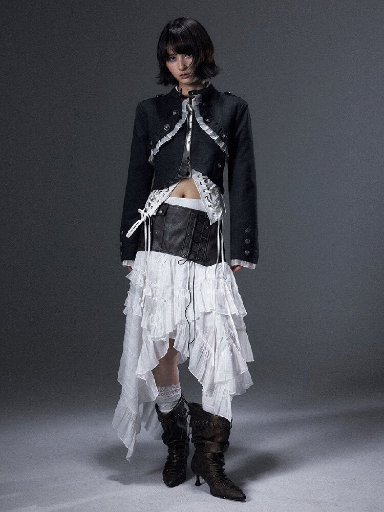 Romantic Punk Lace Patchwork Skirt【s0000018005】