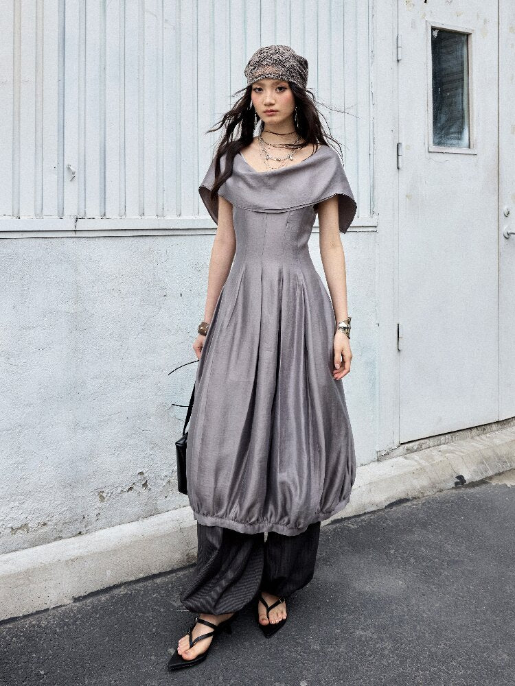 Modern Retro Glossy Balloon Dress【s0000016869】