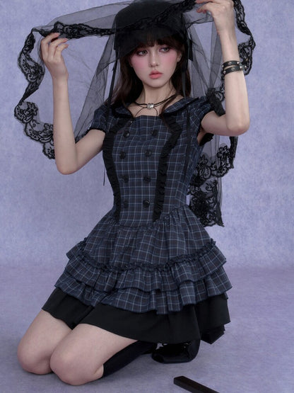 Lunar Eclipse Doll Breasted Dress【s0000017276】