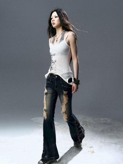 Overlay neck camisole undershirt【s0000012643】