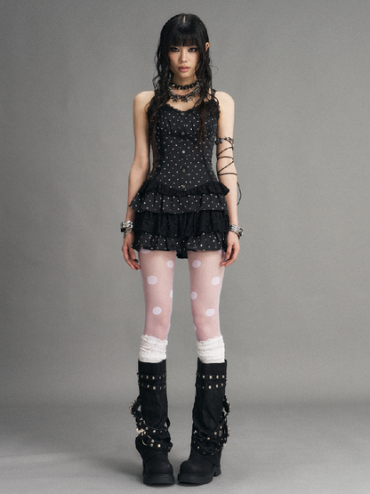 Vintage Lace Polka Dot Cake Dress【s0000017530】