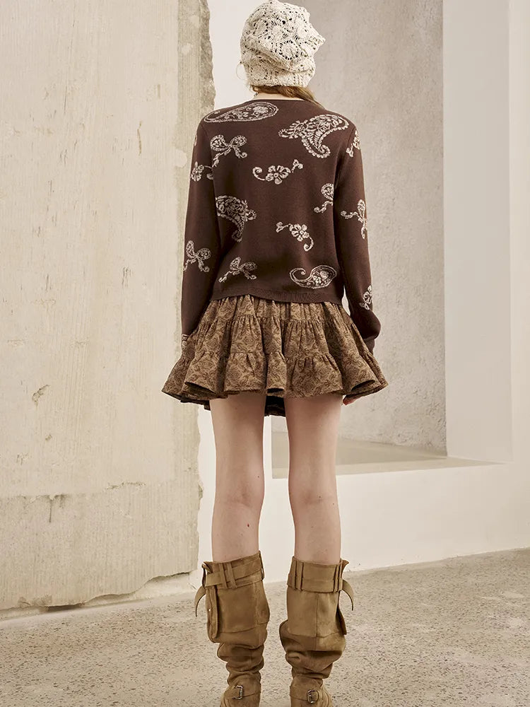 Jacquard Lightweight Long-Sleeve Soft-Fit Knit Cardigan【s0000014064】