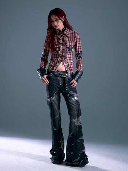 Plaid Slim long-sleeved shirt【s0000013695】