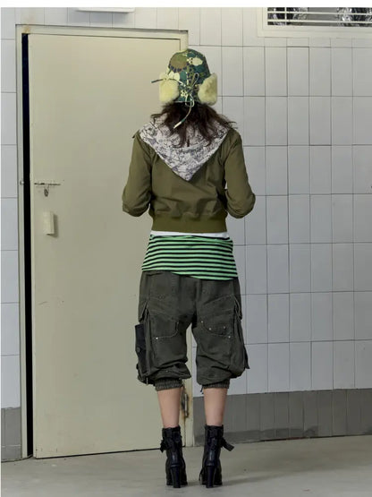 Fake Two-Piece Zipper Short Jacket【s0000014197】