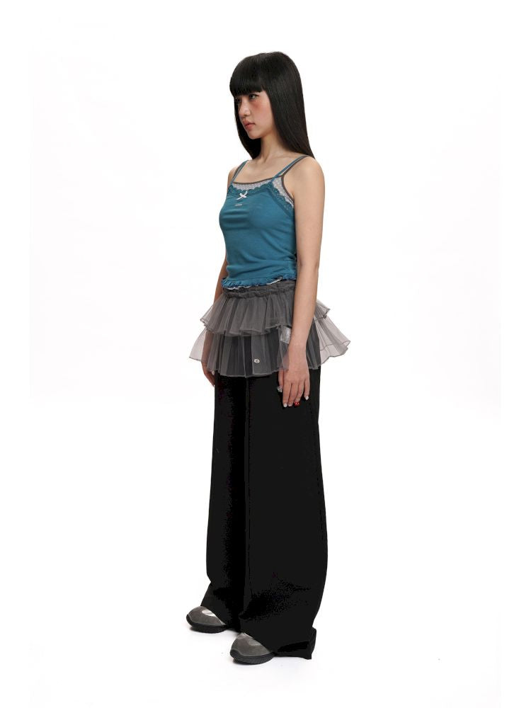 Bow Lace Ruffle Hem Camisole【s0000012489】
