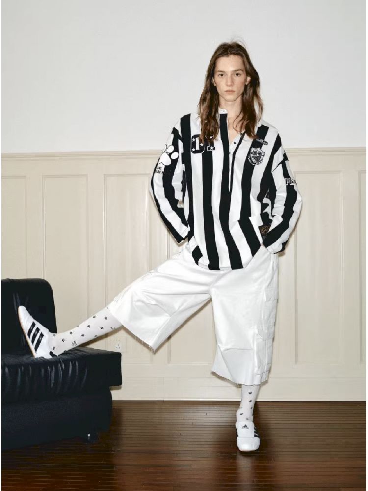 Black and white POLO Collar Ballgown【s0000011606】