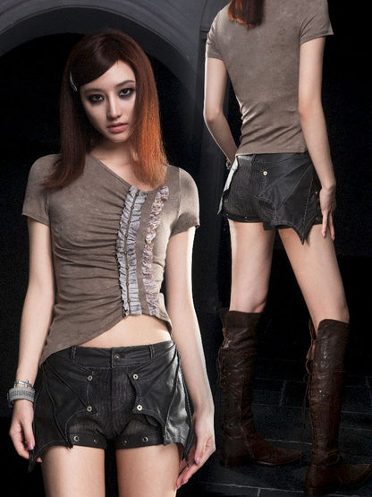 Bat Two Wear Knit Denim Shorts【s0000012306】