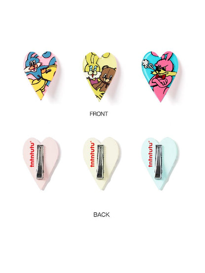 Colorful Rabbit Heart Acrylic Hair Clips【s0000019247】