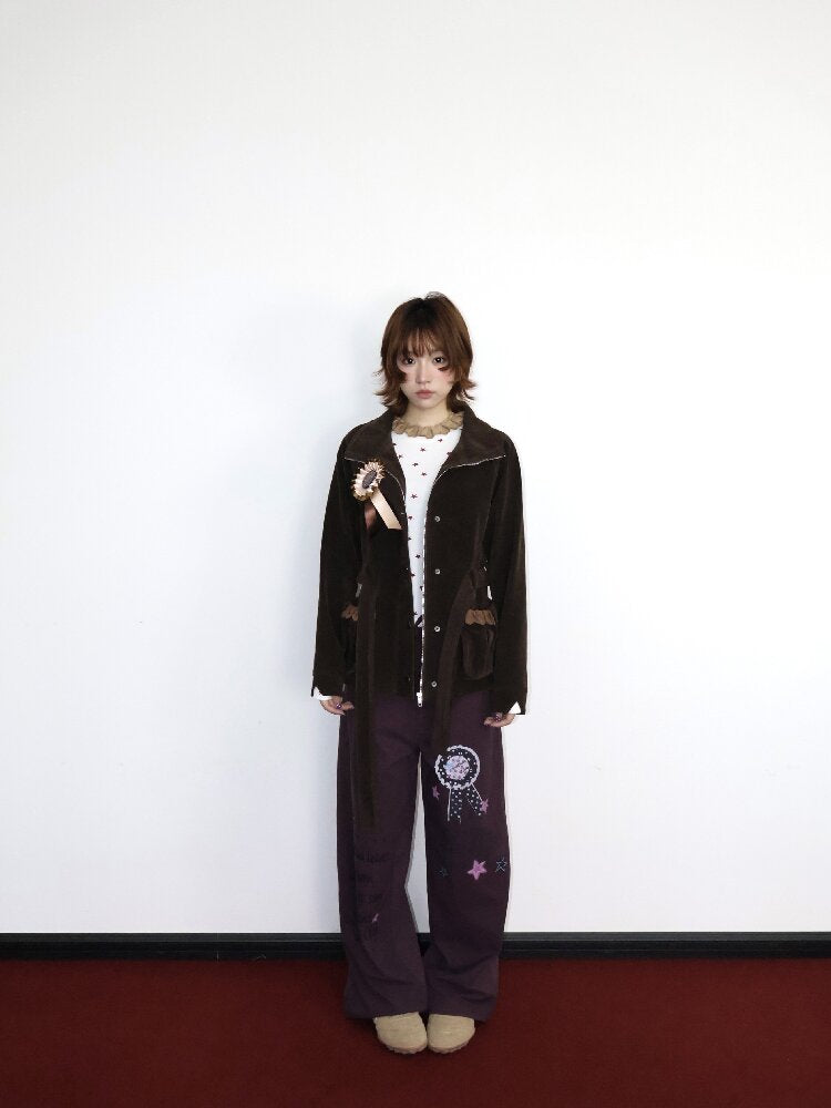 Vintage Badge Suede Patchwork Jacket【s0000018668】
