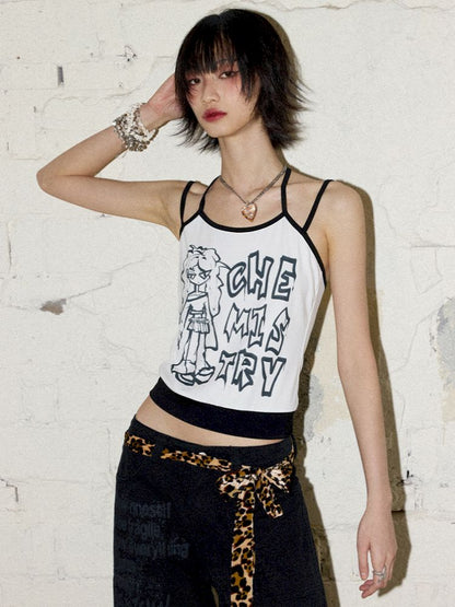 Fake two-piece manga camisole【s0000012425】