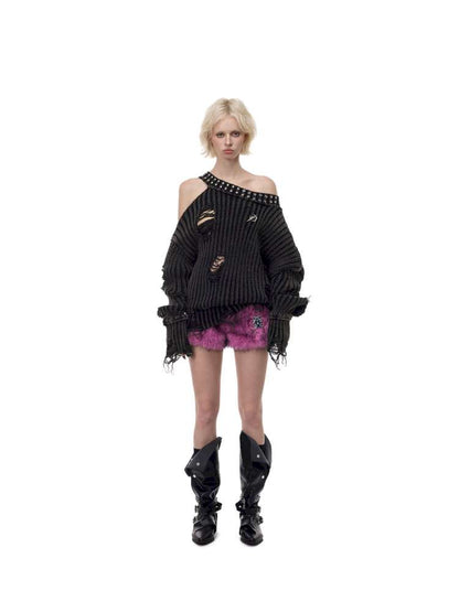 Rivet Destruction Rock Knit Sweater【s0000015119】