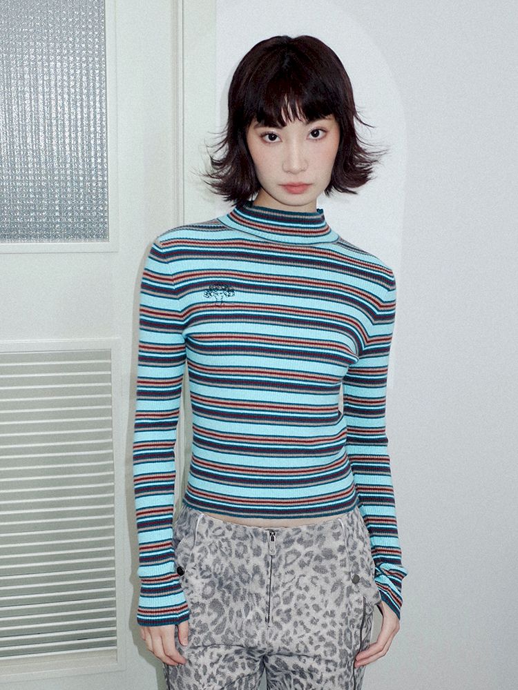 Retro Slim Striped Long Sleeve T-Shirt【s0000011637】