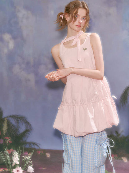 Lace Up Bud Hem Camisole Dress【s0000016615】