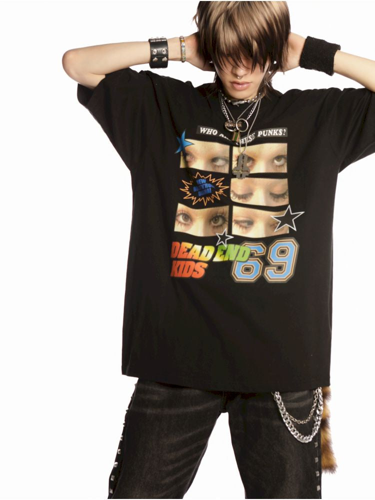 Hip Hop Trend Couple Loose Multicolor T-Shirt【s0000013603】