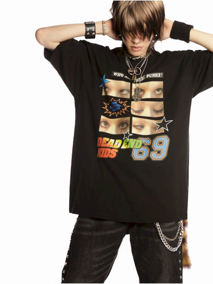 Hip Hop Trend Couple Loose Multicolor T-Shirt【s0000013603】