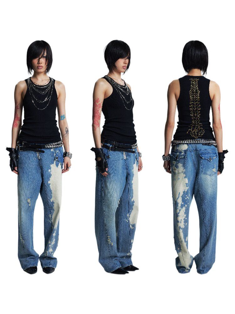Two Color Slimming Metal Chain Vest【s0000016999】
