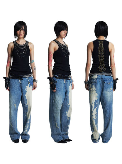 Two Color Slimming Metal Chain Vest【s0000016999】