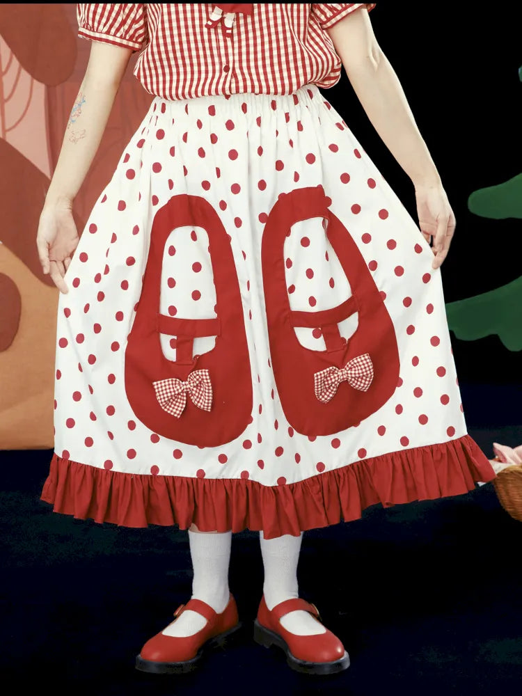 3D Pocket Polka Dot Skirt【s0000013935】