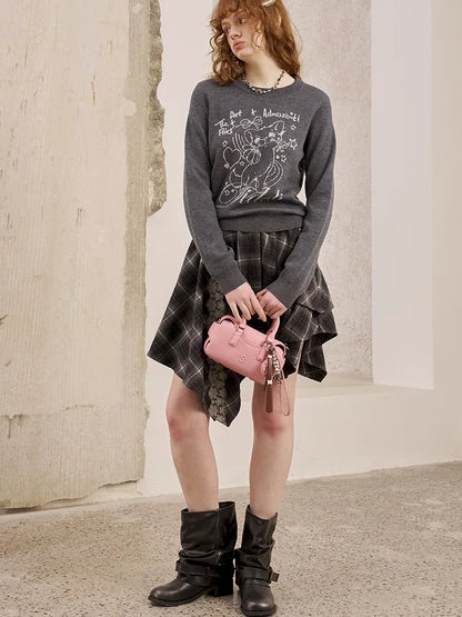 Kitten Crewneck Oversized Sweater Knit Top【s0000014065】