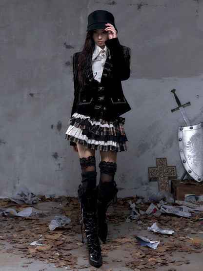 Heavy-Duty Plaid Tiered Skirt【s0000014477】