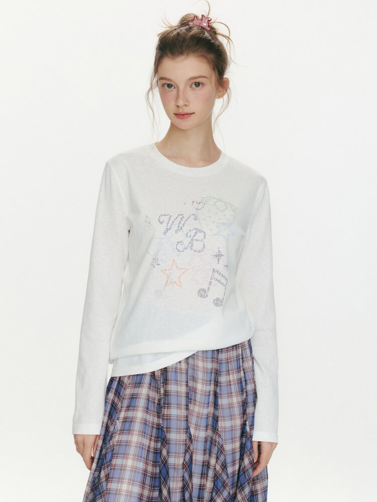 Berry Waltz Printed Thin T-Shirt【s0000015673】