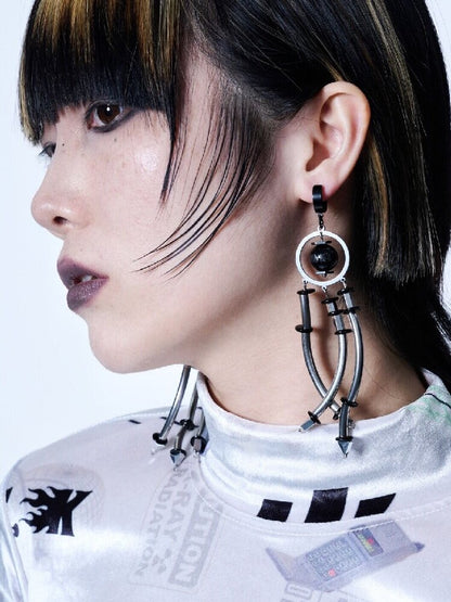 Futuristic Heavy Dark Punk Earring【s0000018837】