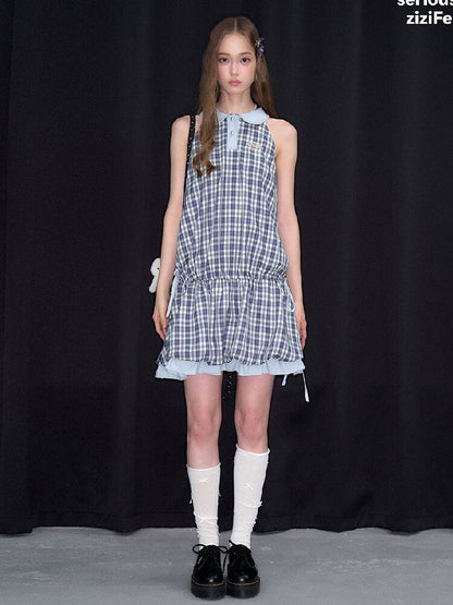Summer Plaid Doll Collar Dress Girl【s0000017149】