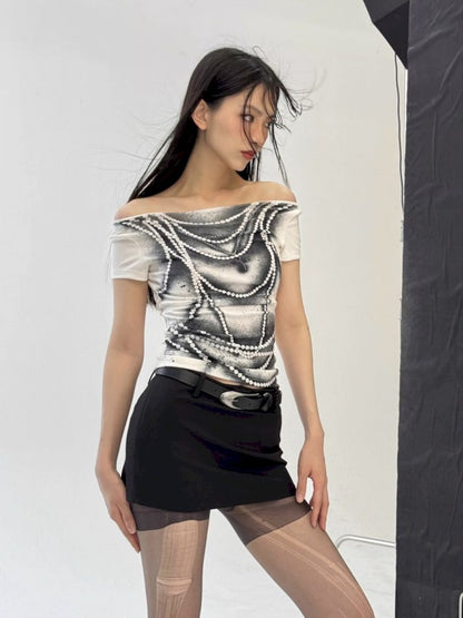 One Neck Strapless Backless T-Shirt【s0000009586】