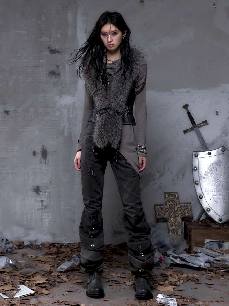 Slightly Flared Suede Casual Pants【s0000014480】