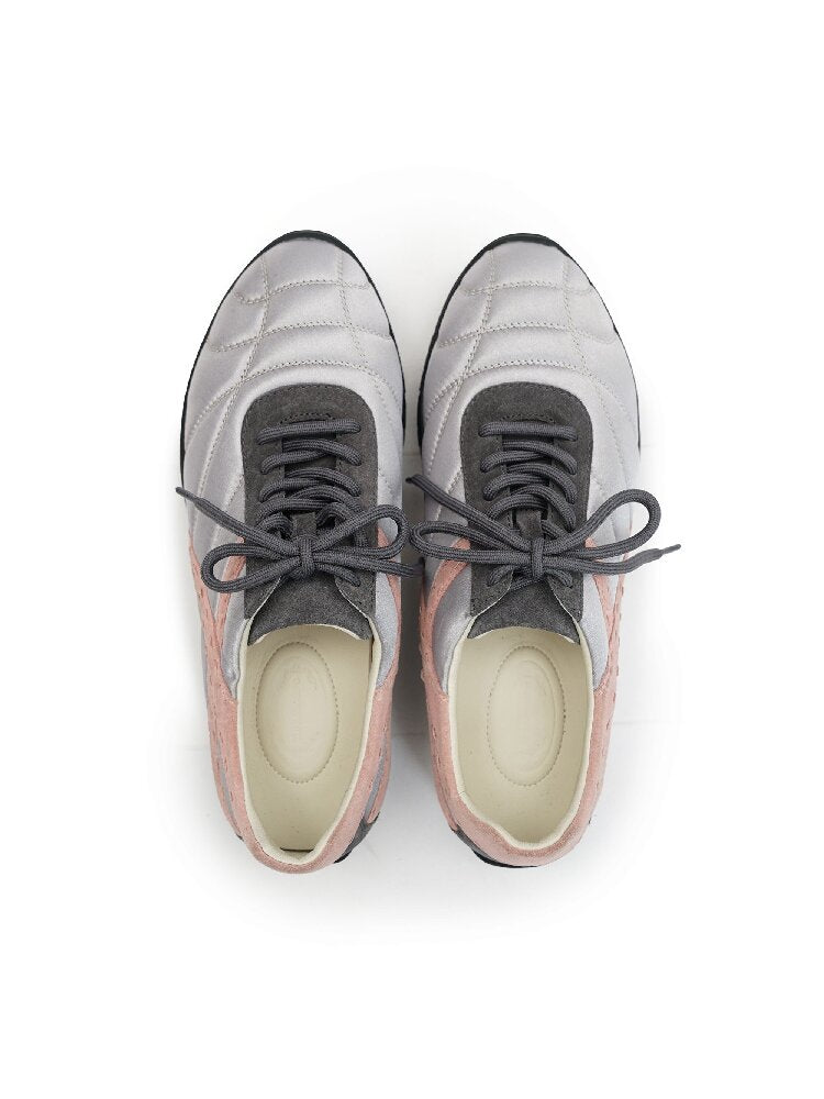 Stretch Satin Panelled Trainers【s0000016127】