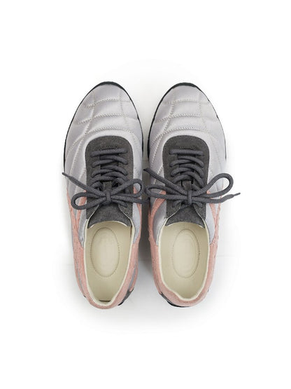 Stretch Satin Panelled Trainers【s0000016127】