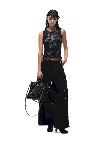 Butterfly Spider Web Iron On Vest【s0000012584】