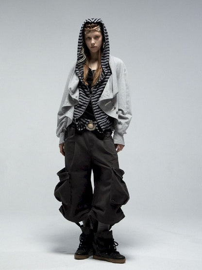 Hooded Zipper Versatile Tank T-shirt【s0000011838】