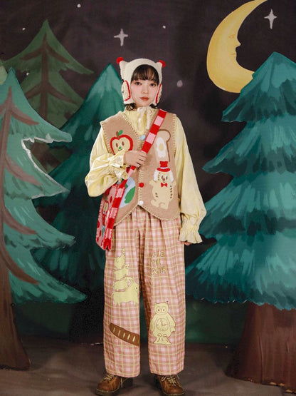 Apple Earth Toast Khaki Knit Vest【s0000005688】