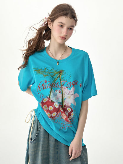 Daisy Cherry Vintage T Shirt【s0000017265】