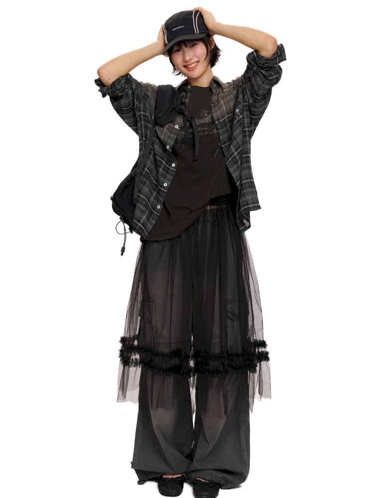 Gradient spray horsey loose shirt jacket【s0000013423】