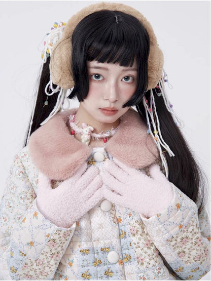 Retro Cute Soft Girl Hair Collar Cotton Coat【s0000005587】