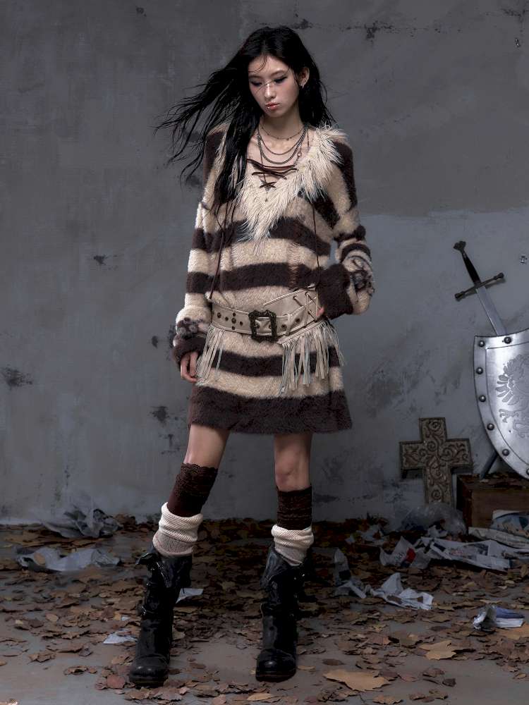 Long-Sleeve Striped Sweater【s0000014474】