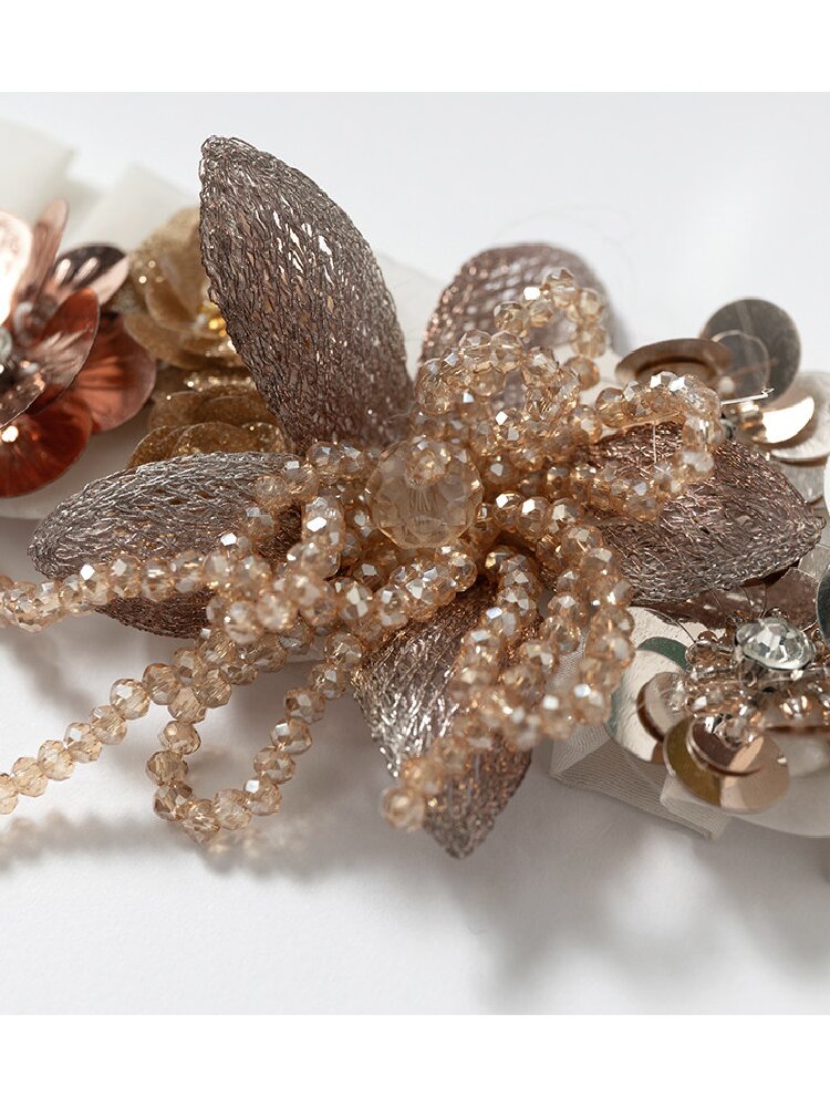 Vintage Court Pleated Flower Necklace【s0000017245】