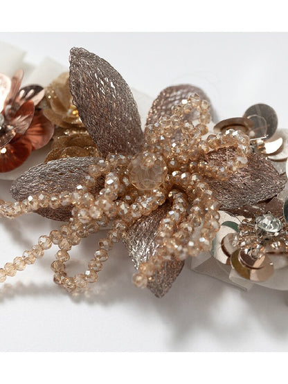 Vintage Court Pleated Flower Necklace【s0000017245】