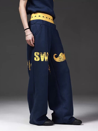 Mustache Waist Silhouette Sweatpants【s0000018272】